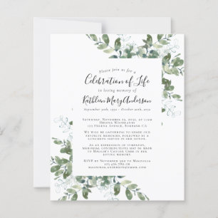Budget Greenery Celebration of Life Invitation
