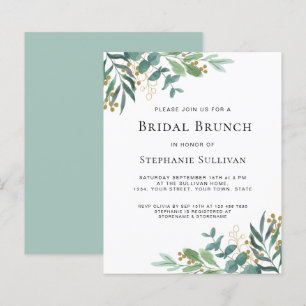 Budget Greenery Eucalyptus Bridal Brunch Invite
