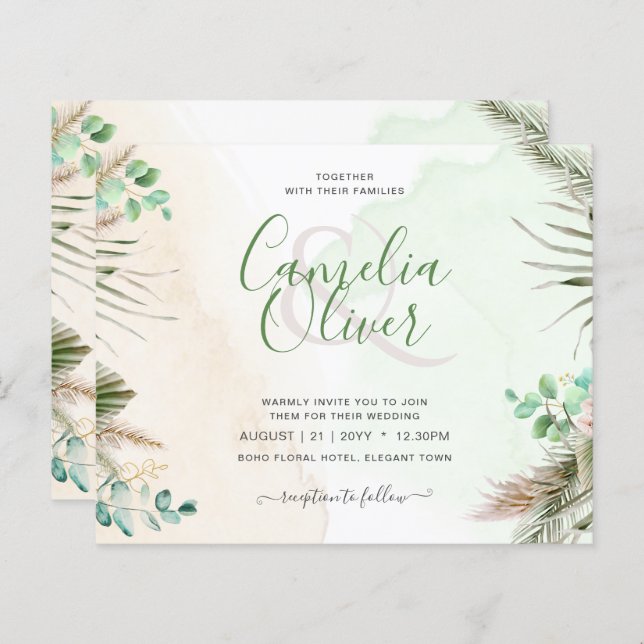 BUDGET Greenery Eucalyptus Pampas Grass Wedding (Front/Back)