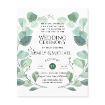 Budget Greenery Eucalyptus Wedding Invite