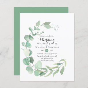 Budget Greenery Eucalyptus Wedding Invites