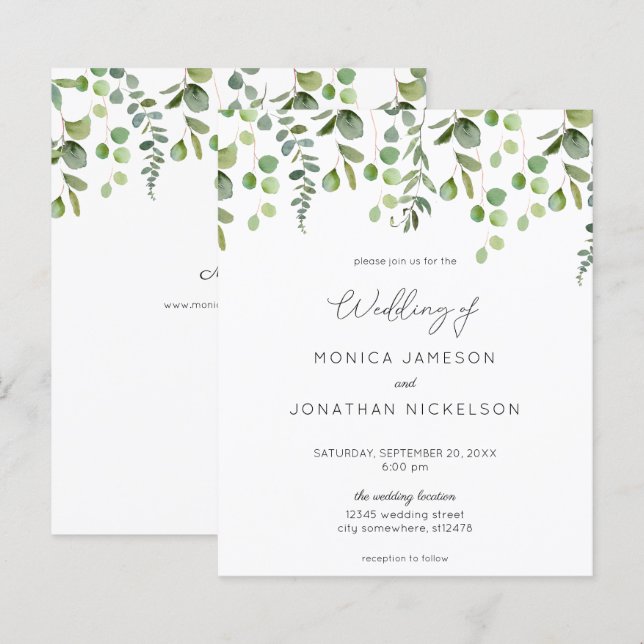 Budget Greenery Eucalyputs Wedding (Front/Back)