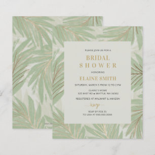 Budget Greenery Gold Bridal Shower Invitation