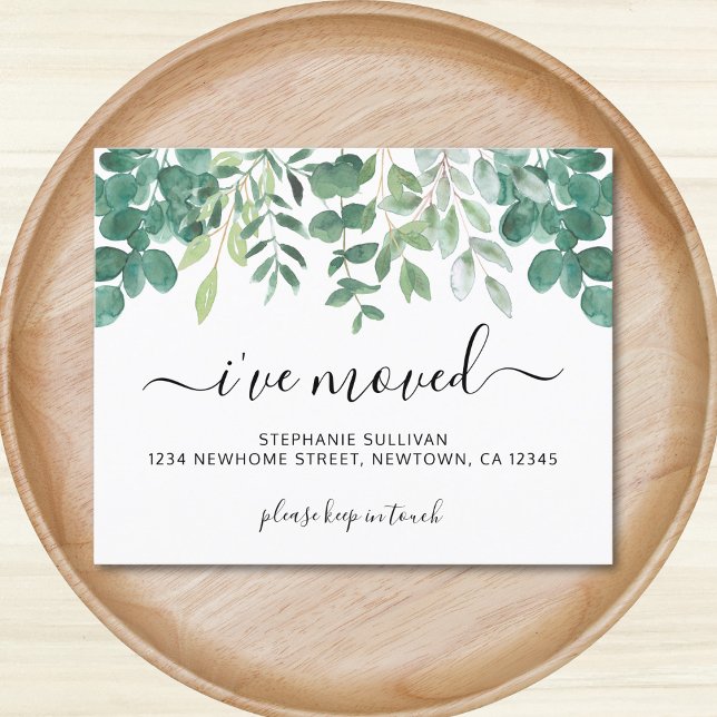 Budget Greenery I've Moved Announcement Card (Creator Uploaded)