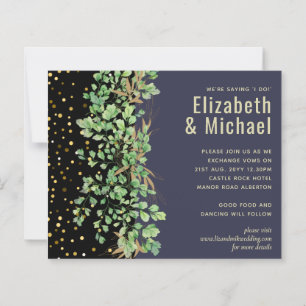 Budget Greenery Leaves Night Sky Wedding