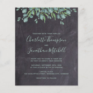 Budget Greenery Rustic Wedding Invitation