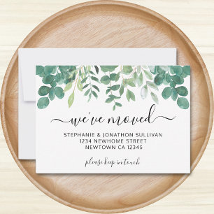 Budget Greenery We've Moved Announcement