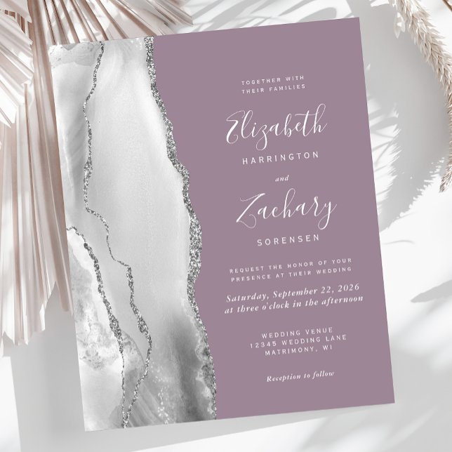 Budget Grey White Silver Agate Mauve Wedding (Creator Uploaded)