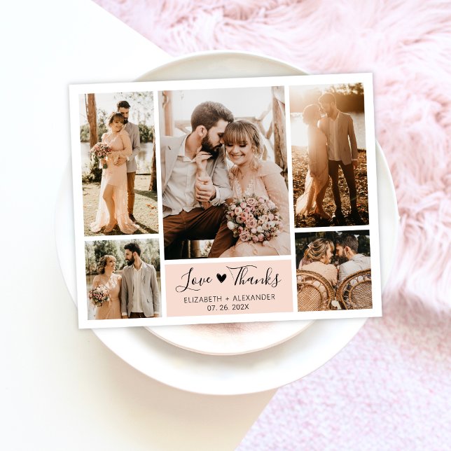 Budget Grid Photo Collage Wedding Thank You Flyer (Creator Uploaded)