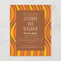 Budget Groovy 70s Wavy Lines Orange Brown Wedding