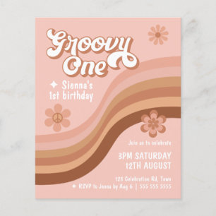 Budget Groovy One Retro Daisy Pink 1st Birthday