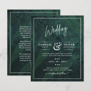 Budget Gypsophila Emerald Green Wedding Invitation