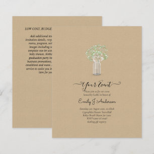 BUDGET Gypsophila Mason Jar Modern Minimal WEDDING