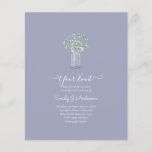 BUDGET Gypsophila Mason Jar Modern Minimal WEDDING Flyer