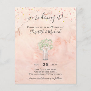 BUDGET Gypsophila Mason Jar Modern Minimal WEDDING Flyer