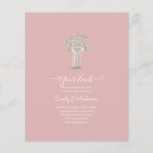 BUDGET Gypsophila Mason Jar Modern Minimal WEDDING Flyer