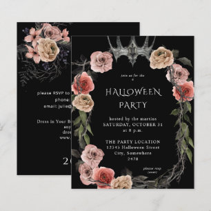 Budget Halloween Crown Pink Black Floral Party