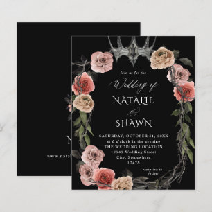 Budget Halloween Crown Pink Black Floral Wedding B