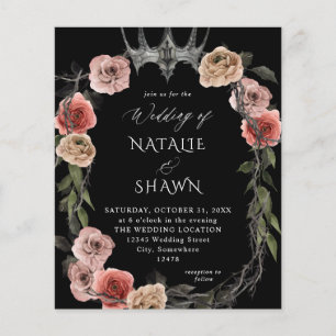 Budget Halloween Crown Pink Black Floral Wedding B Flyer