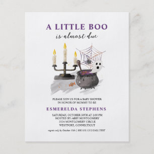 Budget Halloween Little Boo Baby Shower Invitation Flyer