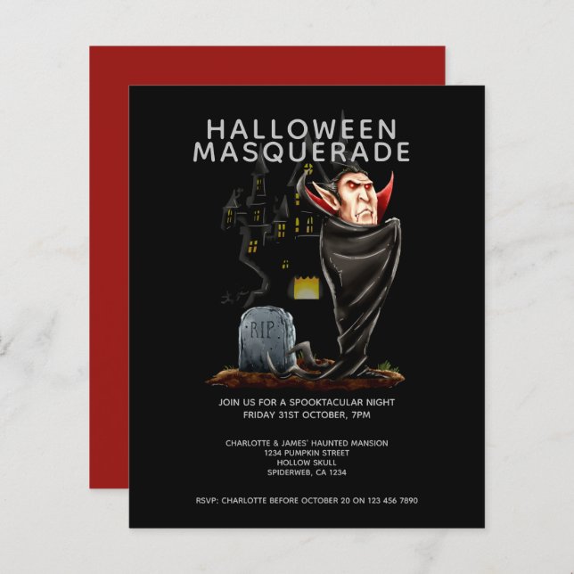 BUDGET Halloween Masquerade Count Dracula Grave (Front/Back)
