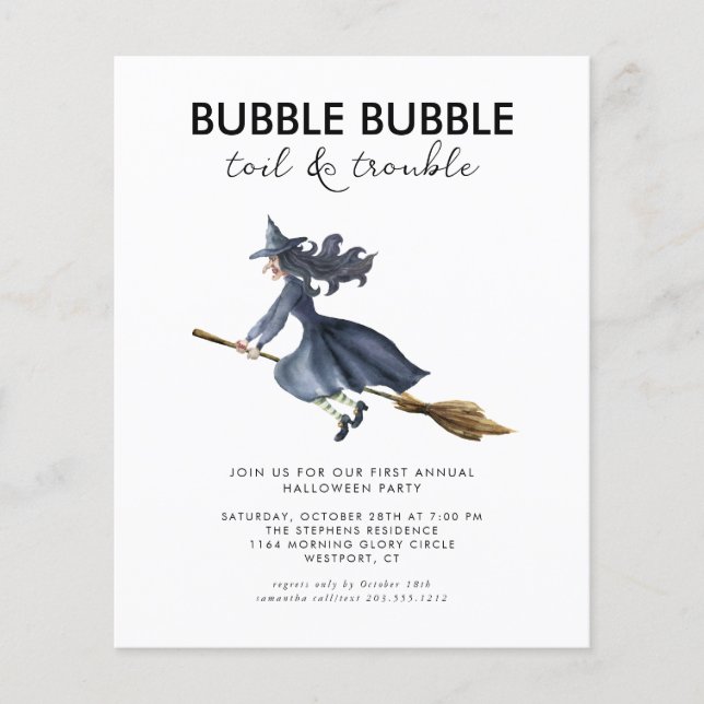 Budget Halloween Party Invitation  Flyer (Front)