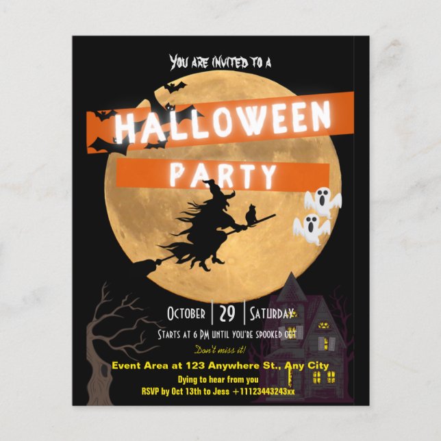 Budget Halloween party invitation Flyer (Front)