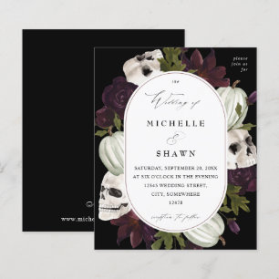 Budget Halloween Purple Floral & Skull Wedding