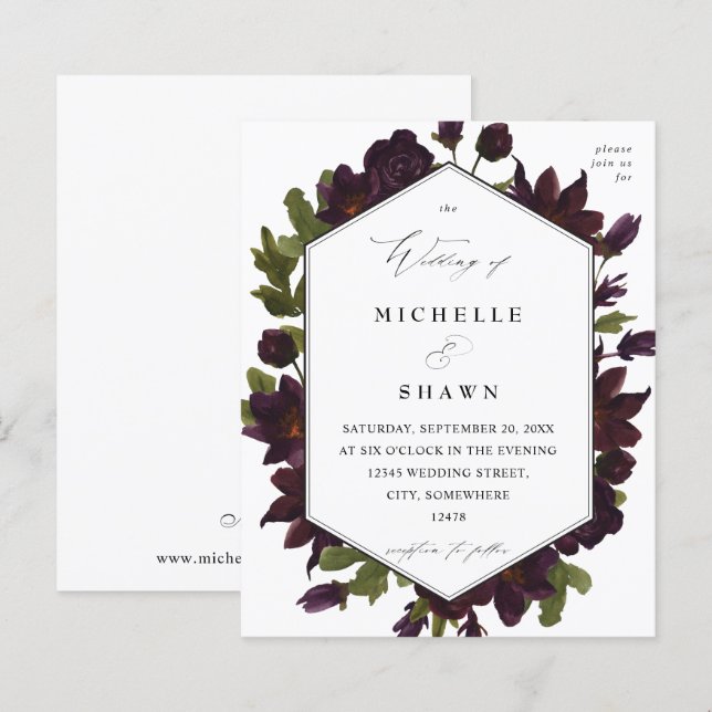 Budget Halloween Purple Floral Wedding (Front/Back)