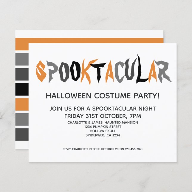 BUDGET Halloween Spooktacular Party Striped (Front/Back)