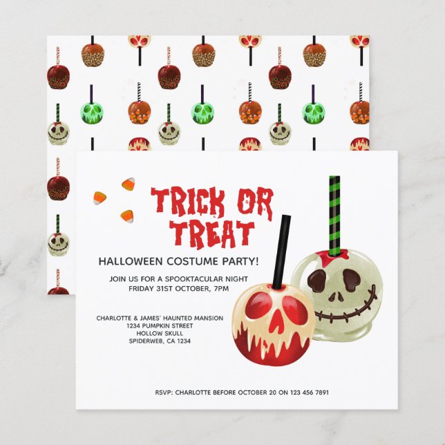 BUDGET Halloween Trick or Treat Candy Skull (Front/Back)