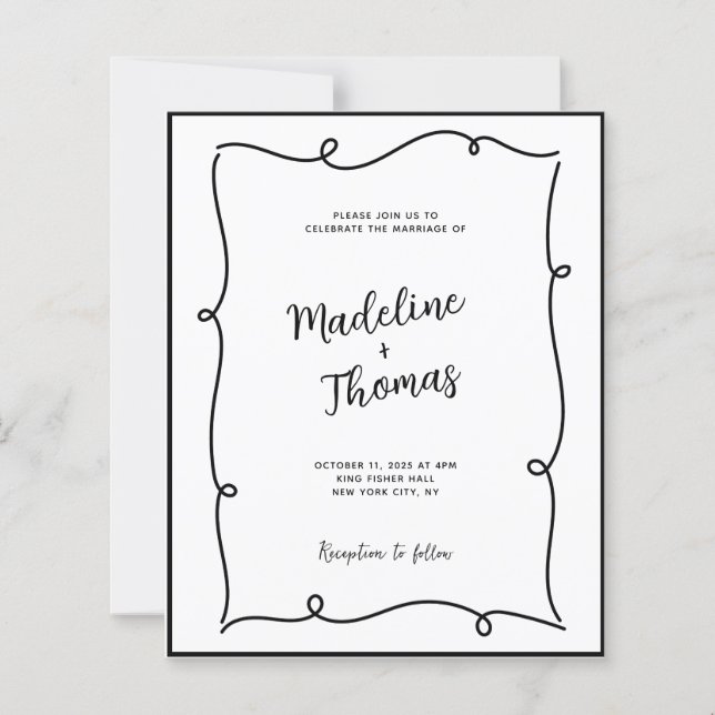 BUDGET Hand Drawn Cute Couple Script Wedding (Front)