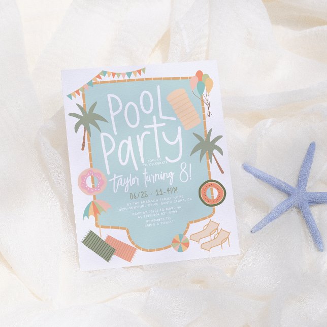 Budget Hand-Drawn Summer Fun Pool Party Birthday (Creator Uploaded)
