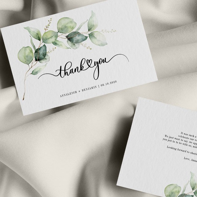 Budget Hand-Lettered Eucalyptus Greenery Wedding Card (Creator Uploaded)