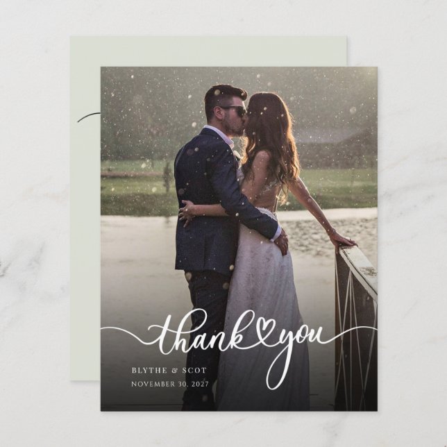 Budget Hand-Lettered Wedding Photo Thank You (Front/Back)