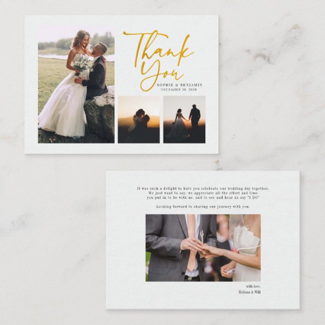 Budget Hand-Lettered Wedding Photo Thank You Card (Front/Back)