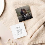 Budget Hand-Lettered Wedding Photo Thank You Card<br><div class="desc">A great and thoughtful way to thank your friends,  family,  and coworkers who graced you their presence on your your wedding day with this modern photo thank you cards with script hand lettered "thank you" and a love heart.</div>