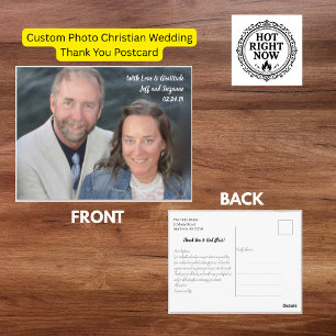 Budget Hand Lettering Photo Wedding Thank You  Postcard