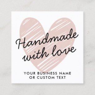 Budget Handmade with Love Heart Thank Jewellery Ca Square Business Card