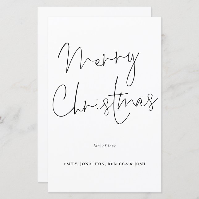 Budget Handwriting Script Merry Christmas Card (Front/Back)
