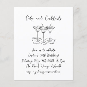 Budget Handwritten Cakes Cocktails Birthday Party