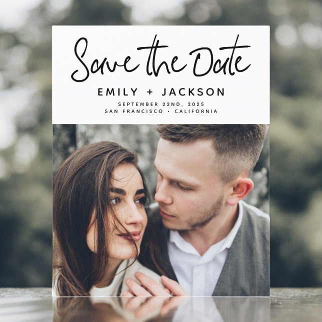 Budget Handwritten Save the Date Photo Invitation (Creator Uploaded)