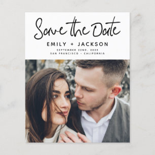 Budget Handwritten Save the Date Photo Invitation Flyer
