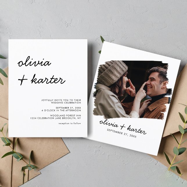 BUDGET Handwritten Script Brushed Photo Wedding (Creator Uploaded)