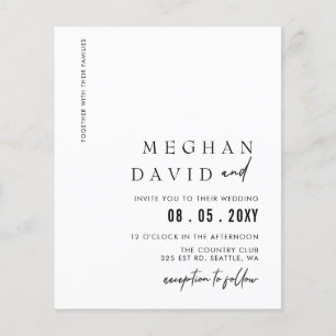Budget Handwritten Simple Black Wedding Invitation