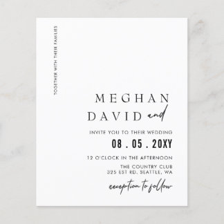 Budget Handwritten Simple Black Wedding Invitation