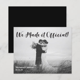 Budget Handwritten Typography Wedding Announcement