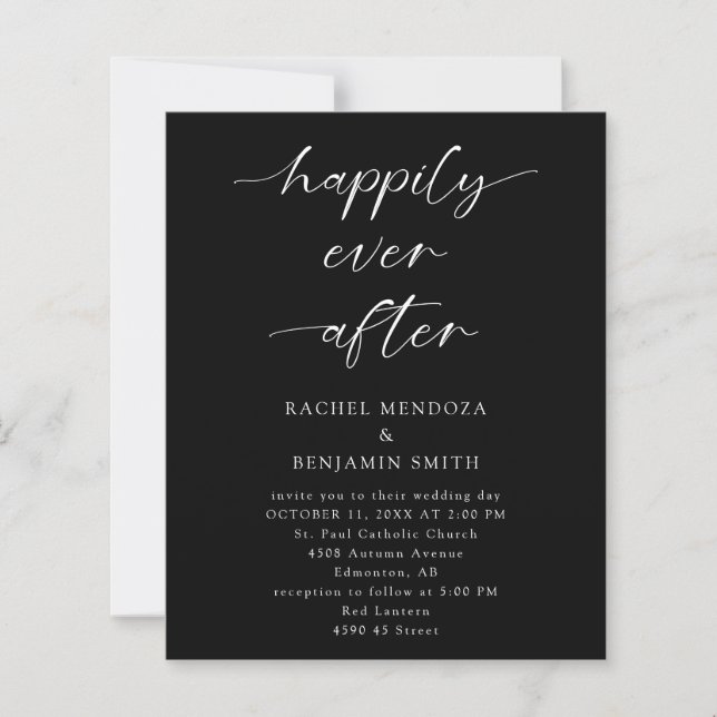 Budget Happily Ever After Wedding Minimal Black (Front)