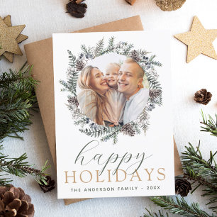 Budget Happy Holidays Christmas Dusty Blue Photo F Flyer