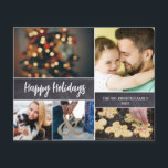 Budget Happy Holidays family Photo Collage 2023<br><div class="desc">Introducing our Budget Happy Holidays Family Photo Collage 2023 cards! Create a heartfelt and personalised holiday greeting with your favourite family photos. Customise this easy-to-use template by selecting and arranging five of your cherished pictures. Add your family name, the current year, a special greeting on the back, and a personalised...</div>